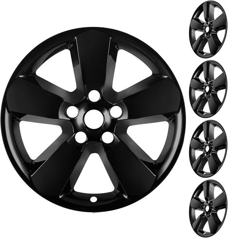 20 Inch Wheel Skins Compatible with 2013-2018 RAM 1500 PICKUP Factory Alloy Wheels, Glossy Black, Snap-On Wheel Covers, Set of 4 in Saudi Arabia