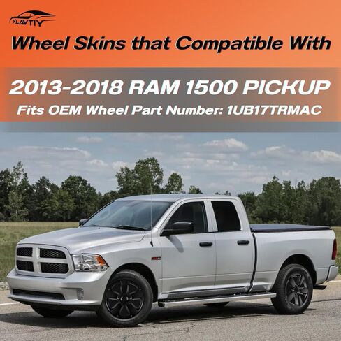 20 Inch Wheel Skins Compatible with 2013-2018 RAM 1500 PICKUP Factory Alloy Wheels, Glossy Black, Snap-On Wheel Covers, Set of 4 in Saudi Arabia