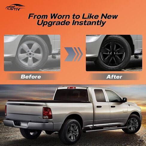 20 Inch Wheel Skins Compatible with 2013-2018 RAM 1500 PICKUP Factory Alloy Wheels, Glossy Black, Snap-On Wheel Covers, Set of 4 in Saudi Arabia
