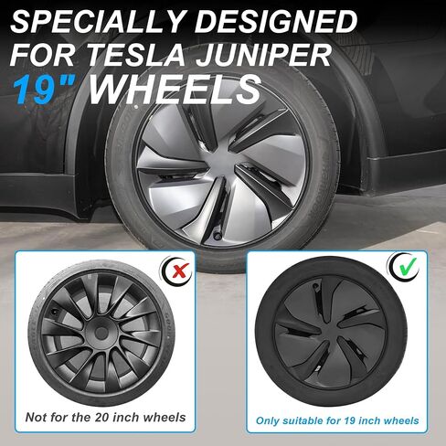 أغطية عجلات طراز Tesla مقاس 19 بوصة مناسبة لتدفق العرعر المتقاطع 2025 2026، 4 قطع أغطية محورية فاخرة بنمط دوامة، ملحقات حماية المحور، غير متوافقة مع Tesla Y 2021-2024 in Kuwait