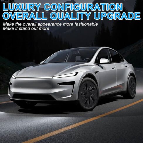 أغطية عجلات طراز Tesla مقاس 19 بوصة مناسبة لتدفق العرعر المتقاطع 2025 2026، 4 قطع أغطية محورية فاخرة بنمط دوامة، ملحقات حماية المحور، غير متوافقة مع Tesla Y 2021-2024 in Kuwait