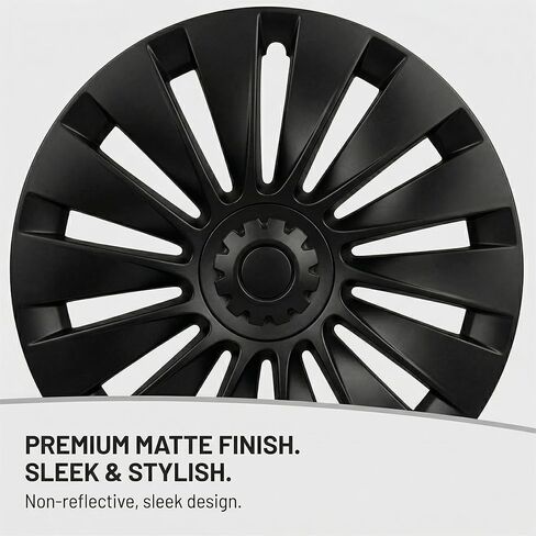 19 Inch Wheel Covers for Tesla Model Y 2020-2024, 4PCS Matte Black Hubcaps for Model Y Gemini Wheels, Full Rim Cover Hub Caps with Snap-On Fit, ABS Replacement Wheel Covers Accessories in Saudi Arabia