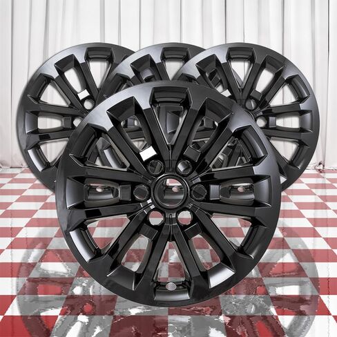 4pc Gloss Black 12 Spoke 18" Snap-On Wheel Skins for Ford F-150 XL 2018-2020 in Saudi Arabia