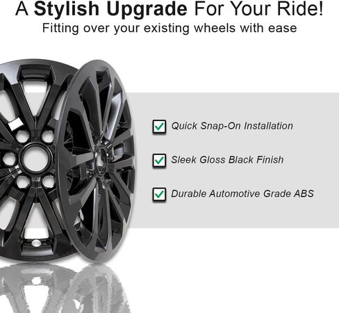 4pc Gloss Black 12 Spoke 18" Snap-On Wheel Skins for Ford F-150 XL 2018-2020 in Saudi Arabia