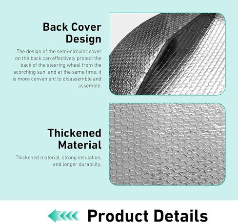 Car Steering Wheel Cover Sun Shade, 18" Anti-Heat Steering Wheel Sun Block, Aluminum Foil Steering Wheel Sun Shade Cover, Car Sunshade Accessories, Universal for Most Vehicle, RV, Truck in Saudi Arabia