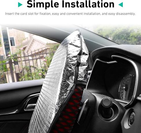 Car Steering Wheel Cover Sun Shade, 18" Anti-Heat Steering Wheel Sun Block, Aluminum Foil Steering Wheel Sun Shade Cover, Car Sunshade Accessories, Universal for Most Vehicle, RV, Truck in Saudi Arabia