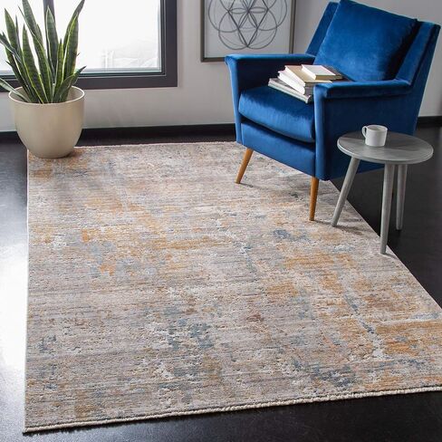 SAFAVIEH Winston Collection Runner Rug - 2'2" x 10', Grey & Blue, Distressed Design, Non-Shedding & Easy Care, Ideal for High Traffic Areas in Living Room, Bedroom (WNT352F) in Saudi Arabia