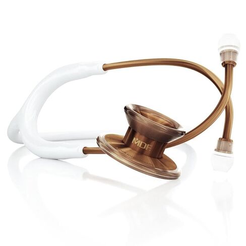 سماعة الطبيب MDF Instruments MD One Epoch خفيفة الوزن من التيتانيوم، للكبار، أجزاء مجانية مدى الحياة، أنبوب أبيض، سماعة رأس Cyprium Chestpiece، MDF777TCP29 in Kuwait