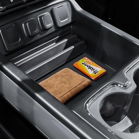 مجموعة منظم وحدة التحكم المركزية متوافقة مع GMC Sierra 1500/Chevy Silverado 1500 2014-2018، Sierra/Silverado 2500/3500 HD 15-19، غطاء مقصورة سرية + ملحقات داخلية لدرج وحدة التحكم in Kuwait