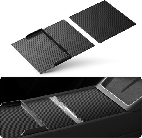 Center Console Wrap for Tesla Model Y Juniper 2025-2026 / Model 3 Highland 2024-2026 Center Console Cover Silicone Anti-Slip Mat for 2026 Tesla Model 3 Accessories (Black) in Saudi Arabia