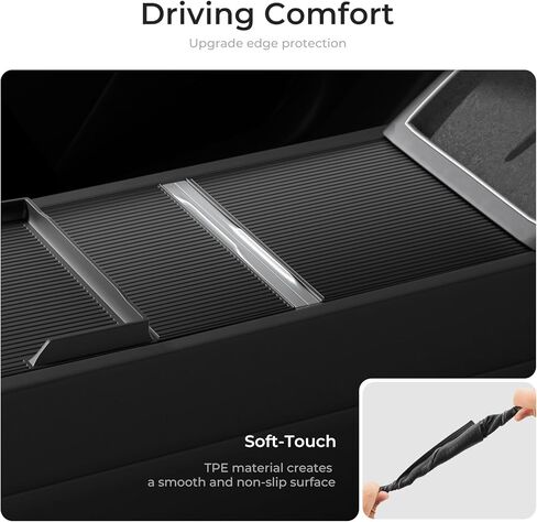 غلاف وحدة التحكم المركزية لـ Tesla Model Y Juniper 2025-2026 / Model 3 Highland 2024-2026 غطاء وحدة التحكم المركزية سيليكون مضاد للانزلاق لعام 2026 Tesla Model 3 الملحقات (أسود) in Kuwait