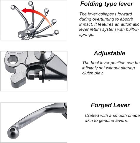 Zeta Japan Brake & Clutch Lever Combo Set CNC Machined Compatible with Honda CRF250/L/M and CRF300L Series Motocross & Enduro Motorcycles [Pivot/Folding Type] [Red] ZE44-5013 in Saudi Arabia