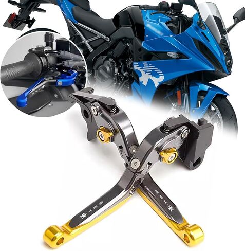 HUANGCJCJ for GSX-8R GSX8R GSX 8R 2025 New Motorcycle Parts CNC 6-Speed Adjustable Retractable Foldable Brake Clutch Lever gsx-8r 2023-2026+ (Titanium Gold) in Saudi Arabia