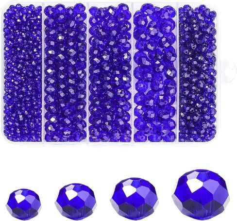 850Pcs 4/6/8/10mm Crystal Glass Beads for Jewelry Making Faceted Rondelle Flat Beads for Bracelets Necklace Earrings DIY Crafts(Purple Crystal Bead) in Saudi Arabia