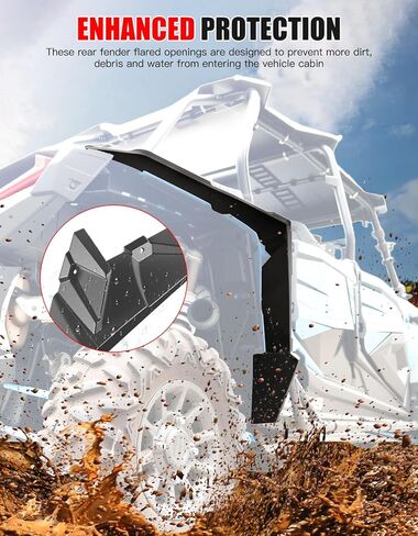 مشاعل حاجز خلفي أوسع XXL لـ RZR XP 1000/ XP 4 1000، واقيات الطين الخلفية الكاملة الممتدة 8.5 بوصة اللوحات الطينية ضد الطين والأوساخ لملحقات Polaris RZR XP 1000/ XP 4 1000 2014-2023، زوج واحد in Kuwait