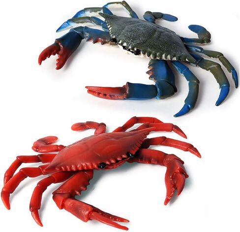 Realistic Crab Marine Animal Model Toys, 2 Pcs Simulated Sea Life Animals Figurine Collection Sea Creature Science Educational Props Toys in Kuwait