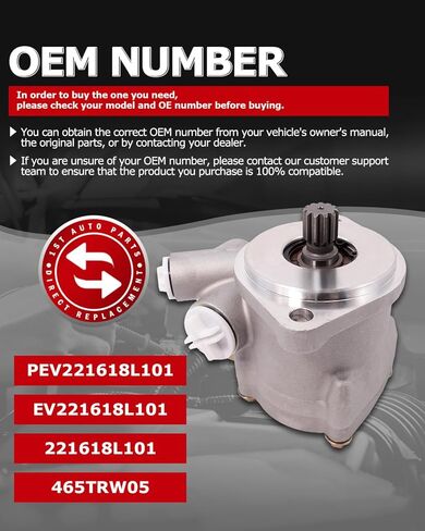 1ST PEV221618L101 Power Steering Pump Fits for Freightliner for Peterbilt for Mack for Kenworth for International, Replaces OE: QX3752 EV221618L101 221618L101 465TRW05, Left Rotation in Saudi Arabia