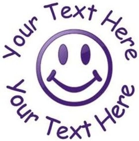 Smiling Face Custom Teacher Motivational Reward Stamp - 1" - Personalize with Your own Custom Text in Saudi Arabia