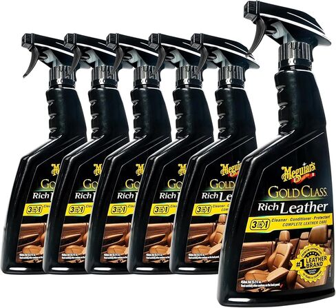 Meguiar's Rich Leather Spray, 6 Pack (6 x 15.20 oz = 91.20 oz Total) Automotive Leather Cleaner and Conditioner, 3-in-1 Clean Condition Protect for Car Seats and Interior in Cars Trucks and SUVs in Kuwait