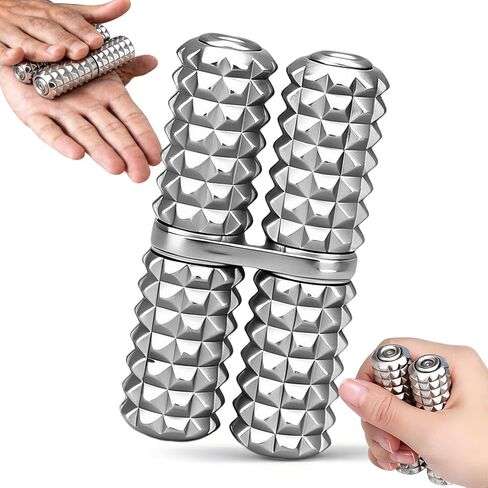 Fidget Roller for Kids Adults, Handheld Textured Metal Fidget Toy, Relieve Daily Tension, Improve Focus, Hand Grip Exercise, Portable Sensory Desk Gadget for Office Home Classroom in Kuwait