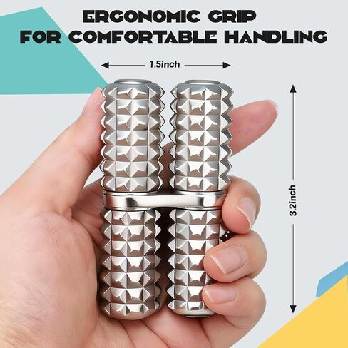 Fidget Roller for Kids Adults, Handheld Textured Metal Fidget Toy, Relieve Daily Tension, Improve Focus, Hand Grip Exercise, Portable Sensory Desk Gadget for Office Home Classroom in Kuwait
