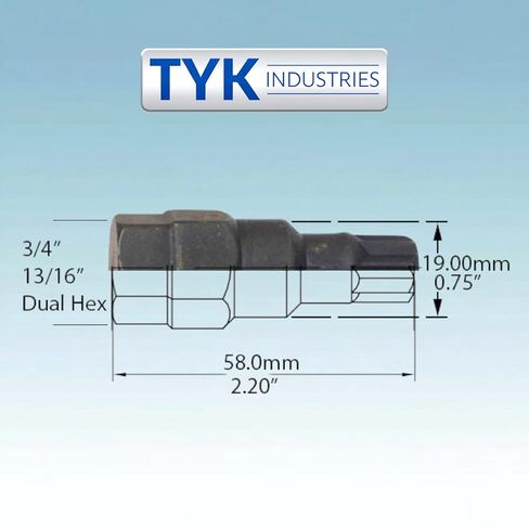 8 Point Star Tuner Lug Nut Socket AdapterTool Key Fits Small (13mm Wide) Female Lugs by TYK Industries in Kuwait