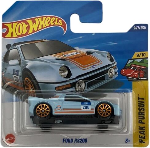 Hot Wheels - Ford RS200 - Peak Pursuit 9/10 - JBB49 - بطاقة قصيرة - طلاء خليجي - Mattel 2025 - نموذج Ford مرخص رسميًا بتصميم Retro Rally بمقياس 1:64 in Kuwait