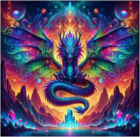 Aicomeon Dragon Diamond Art Kits for Adults - Round Diamond Dots Painting Kit, 5D Full Drill Gem Art for Wall Decor & Gift Ideas 12x12 Inch in Saudi Arabia