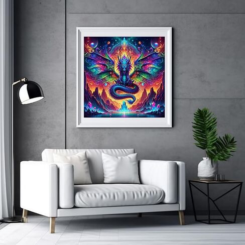 Aicomeon Dragon Diamond Art Kits for Adults - Round Diamond Dots Painting Kit, 5D Full Drill Gem Art for Wall Decor & Gift Ideas 12x12 Inch in Saudi Arabia