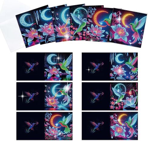 MVVMTOP 6pcs Christmas Diamond Painting Greeting Card with envelopes, DIY Angel Diamond Art Greeting Card for Blessing and Wish Special Shaped Arts Crafts for Birthday Thanksgiving Day Holiday in Kuwait