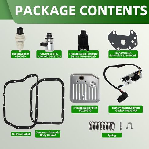 46RE 47RE 48RE A518 طقم إصلاح الملف اللولبي وأجهزة الاستشعار المتوافقة مع Ram 1500 2500 3500 2000-UP محافظ ناقل الحركة مستشعر ضغط الملف اللولبي ليتش استبدال 52118652 56028196AD in Kuwait