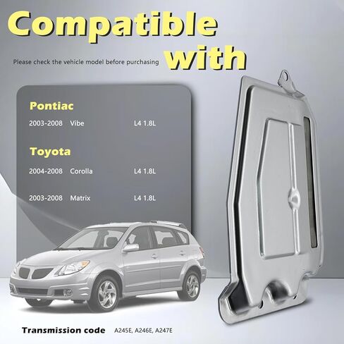 A245E A246E A247E Automotive Trans Transmission Filter Kits Oil Pan Gasket L4 1.8L Compatible with Pontiac Toyota Corolla Vibe Matrix 03-08 Replaces 94840882 94849051 94850882 in Kuwait
