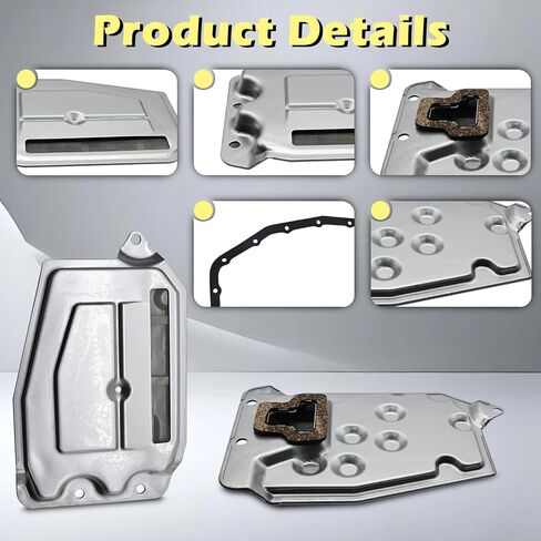 A245E A246E A247E Automotive Trans Transmission Filter Kits Oil Pan Gasket L4 1.8L Compatible with Pontiac Toyota Corolla Vibe Matrix 03-08 Replaces 94840882 94849051 94850882 in Kuwait