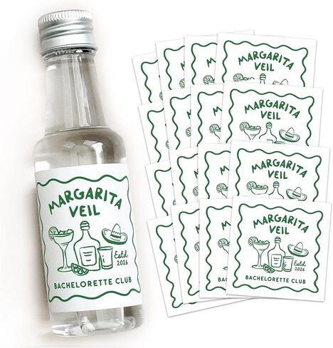 Margarita Veil Bachelorette Party Liquor Labels - Whimsical Margarita Bachelorette, Mexico Bachelorette, Margs Party Favor, Tequila Stickers in Saudi Arabia