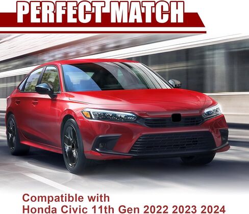 GearUp الضباب غطاء خفيف لهوندا سيفيك 11th Gen 2022 2023 2024 لامع أسود الجبهة الضباب غطاء المصباح in Kuwait