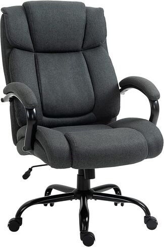 Vinsetto Big and Tall Executive Office Chair 485lbs with Wide Seat, High Back Computer Desk Chair with Tilt, Adjustable Height, Charcoal Gray in Saudi Arabia