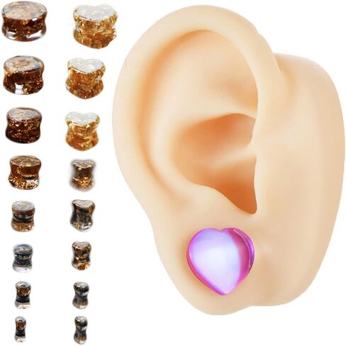 1-Pack Round Heart Shape Silicone Ear Stretching Mold DIY Ear Gauges Making Kit Jewelry Resin Casting Mould for Earlobe Expander Craft in Saudi Arabia