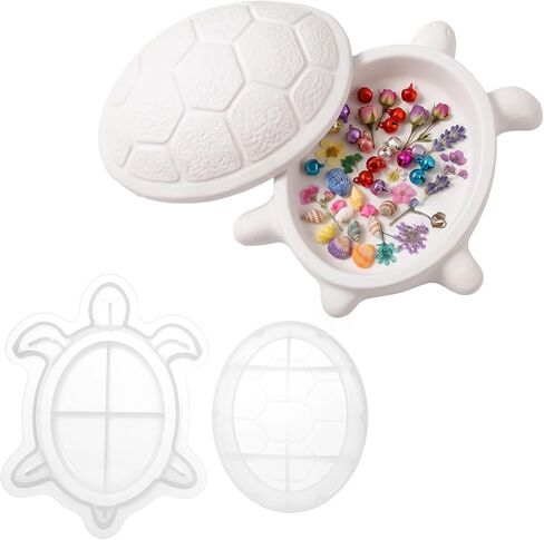 Turtle Resin Mold, Turtle Box Resin Mold with Lid, 3D Animal Silicone Molds Storage Container Molds for Epoxy Resins, Concrete, Clay, Jewelry Trinket Candy Holder, DIY Craft Art Home Decor in Saudi Arabia