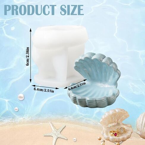 Mini Seashell Box Resin Molds,3D Shell Shape Storage Container Box Silicone Molds for Epoxy Resin Concrete Ocean Jewelry Stand Storage Box for Organizing Rings, Necklaces, Earrings in Saudi Arabia