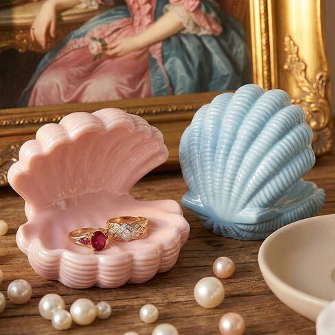 Mini Seashell Box Resin Molds,3D Shell Shape Storage Container Box Silicone Molds for Epoxy Resin Concrete Ocean Jewelry Stand Storage Box for Organizing Rings, Necklaces, Earrings in Saudi Arabia