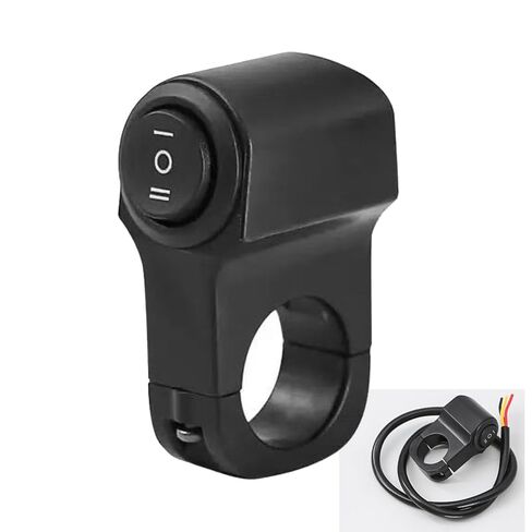 Universal Motorcycle Handlebar Light Switch, 12V/24V Headlight and Spotlight Dual Control Button, Triple Line Switch for ATV, Scooter, Off-Road Bike (1 Pack) in Kuwait