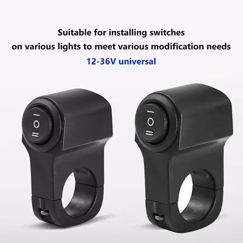 Universal Motorcycle Handlebar Light Switch, 12V/24V Headlight and Spotlight Dual Control Button, Triple Line Switch for ATV, Scooter, Off-Road Bike (1 Pack) in Kuwait