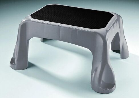 Plastic Step Stool, in-Mold Tread, 1-Step, Gray, Weight Capacity of 300 lbs in Saudi Arabia