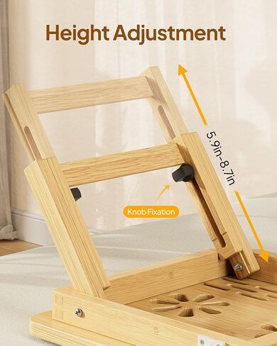 مكتب لاب توب من الخيزران، مكتب سرير قابل للتعديل مع 4 خيارات زاوية وتصميم قابل للطي، حامل كمبيوتر محمول للسرير والكتابة والعمل المكتبي والرسم والأريكة والسفر in Kuwait