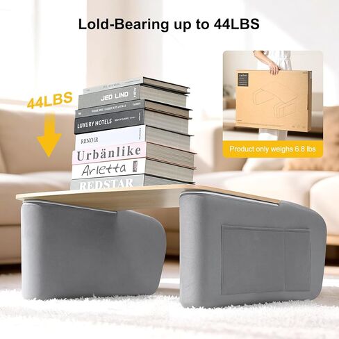 Lap Desk for Adults with Arm Rests,Ergonomic Laptop Pillow Stand for Bed,Couch,Floor,Large Table for Long Hours Work,Eating,Gaming,Reading and Writing,Wood Lap Laptop Desk for College Dorm Room in Saudi Arabia