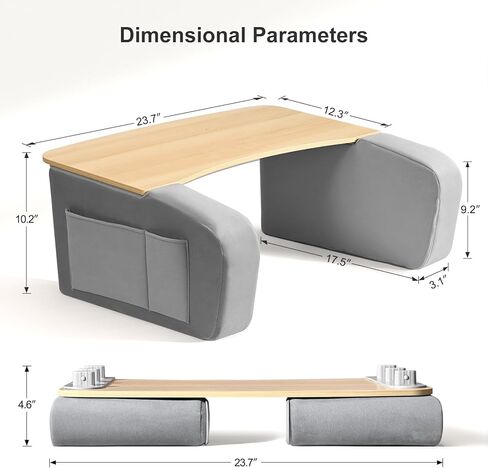 Lap Desk for Adults with Arm Rests,Ergonomic Laptop Pillow Stand for Bed,Couch,Floor,Large Table for Long Hours Work,Eating,Gaming,Reading and Writing,Wood Lap Laptop Desk for College Dorm Room in Saudi Arabia