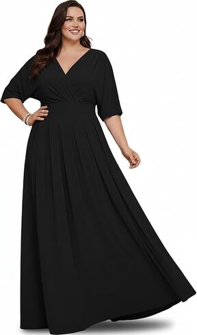 KOH KOH Formal Short Sleeve Cocktail Flowy V-Neck Gown in Saudi Arabia