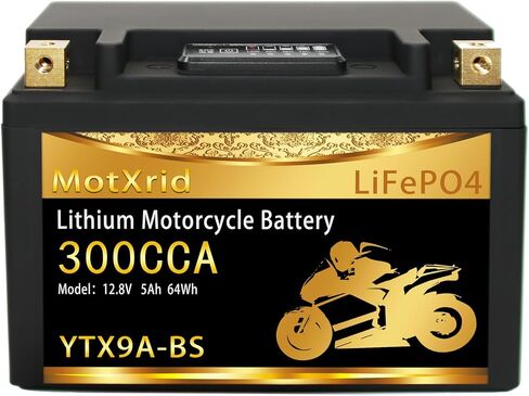 YTX9A-BS lithium motorcycle battery, good substitute for YTX7A-BS/YTX9-BS/YTZ10S-BS/YTX12A-BS,12V 5Ah 300CCA LiFePO4 Powersports Battery with BMS,Compatible with Motorcycle,Scooter,UTV,Jet Ski in Kuwait