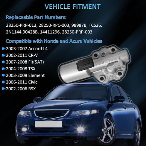 Transmission Linear Shift Solenoid Valve with Gasket Replacement for 28250-PRP-013 Compatible for Honda Accord CR-V Civic Acura TSX RSX in Saudi Arabia