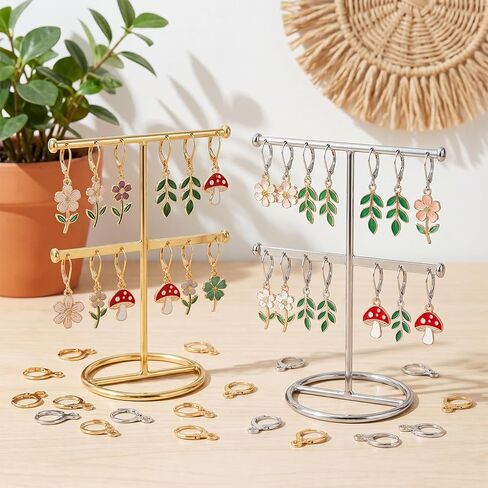 80 Pcs Earring Hooks, 40 Pairs Lever Back Earring Hooks Stainless Steel Earrings Making Supplies with Open Loop for Jewelry Making (Silver & Gold, 0.63 x 0.51 in) in Saudi Arabia